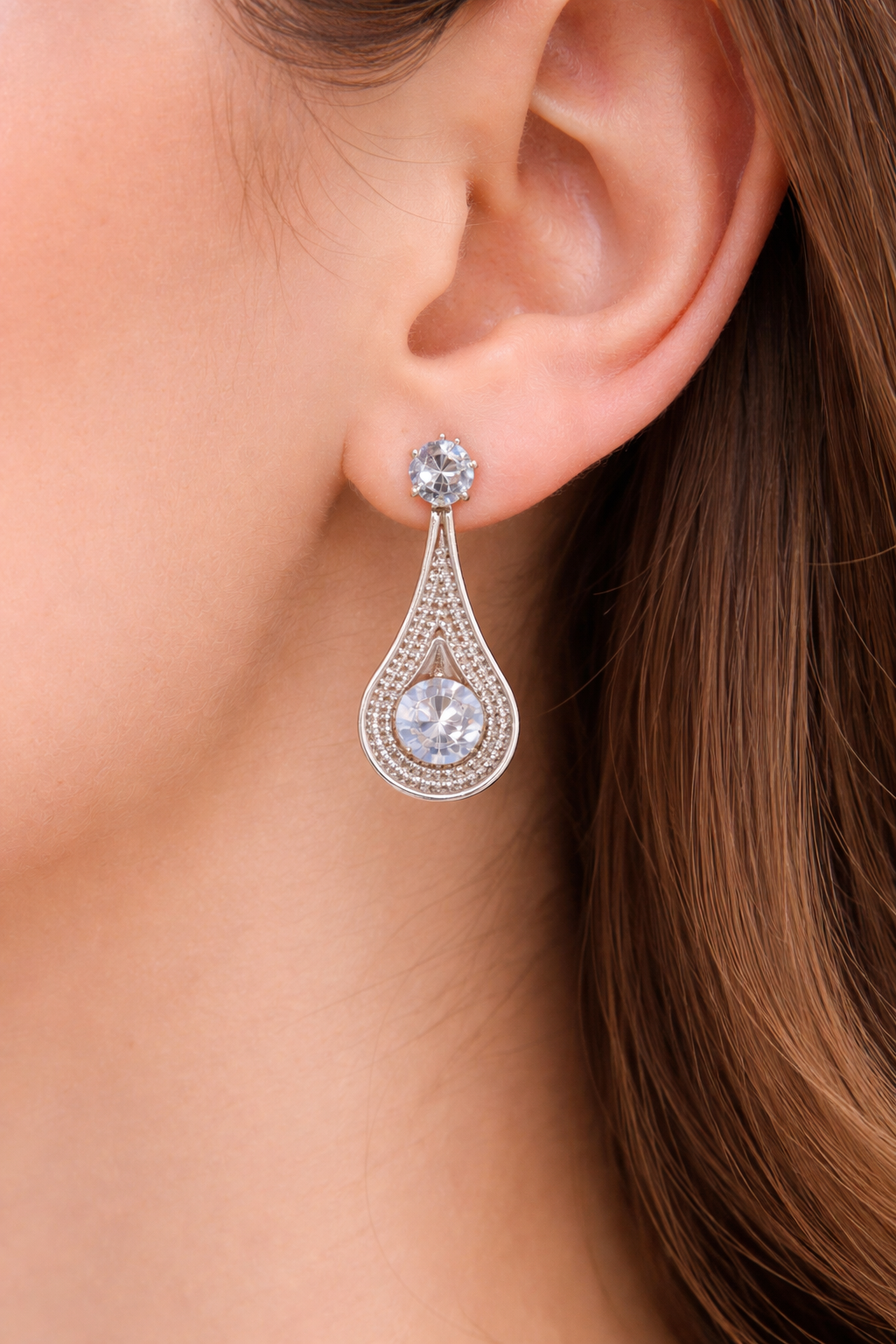 Elegant Teardrop Crystal Drop Earrings for Women