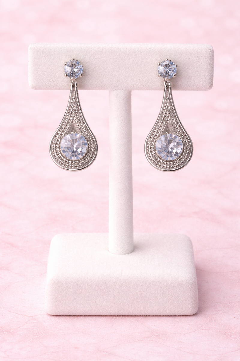 Elegant Teardrop Crystal Drop Earrings for Women
