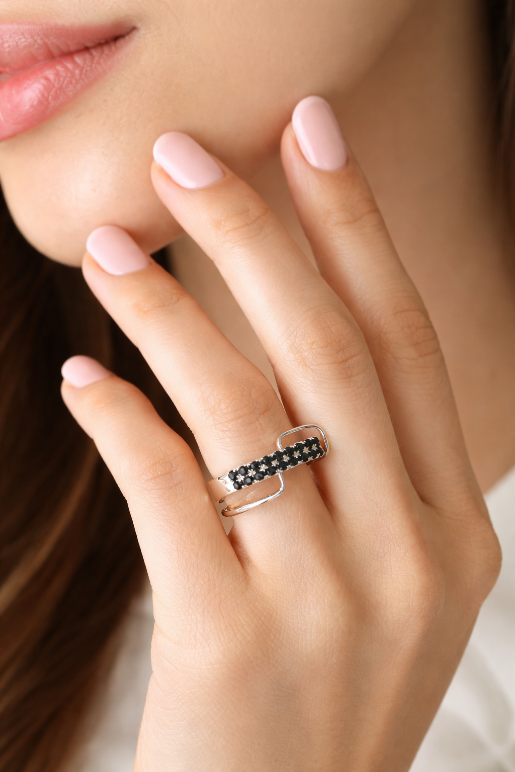 Black Stone Designer Silver Ring