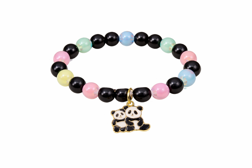 Cute Panda Charm Multicolor Beaded Bracelet for Women & Girls