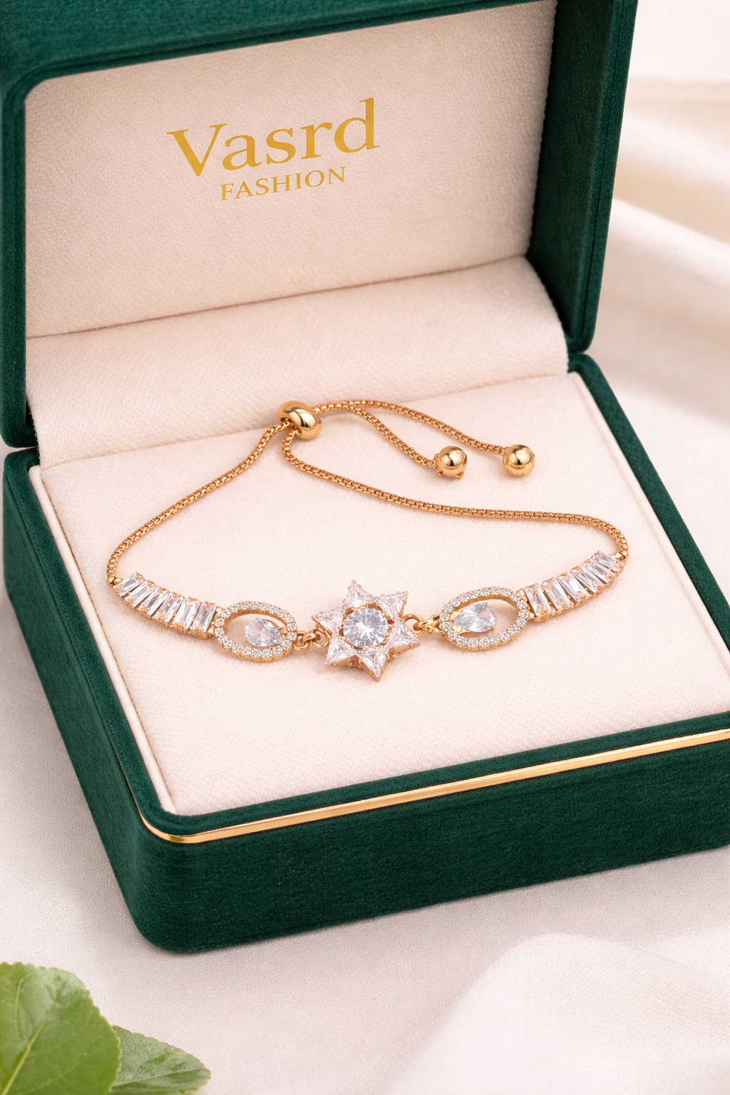 Royal Star CZ Rose Gold Adjustable Bracelet