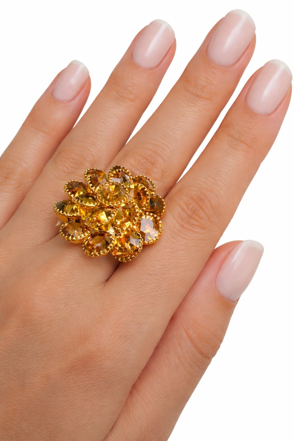 Golden Bloom Statement Ring