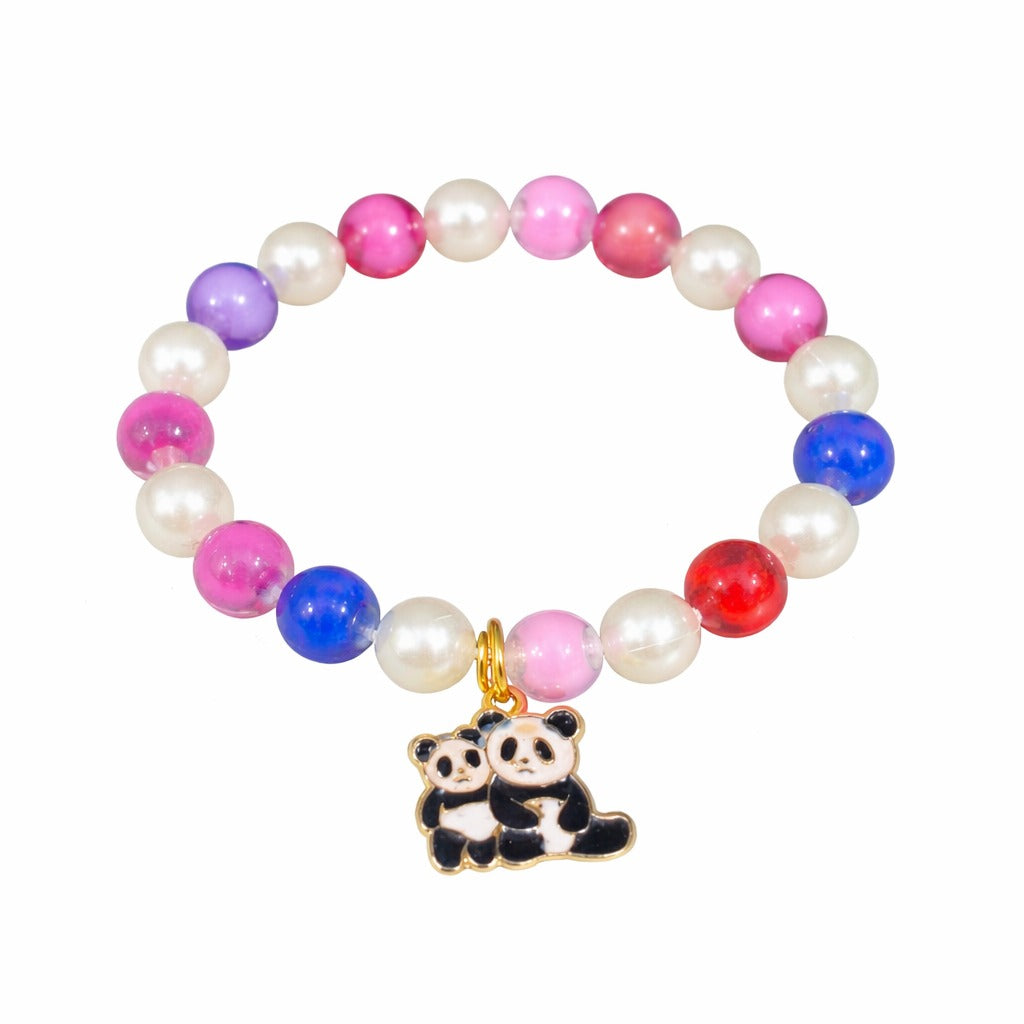 Cute Panda Charm Multicolor Beaded Bracelet
