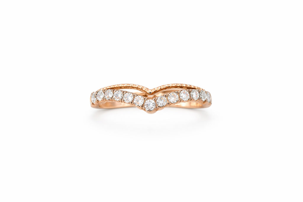 Rose Gold Spark Curve Ring