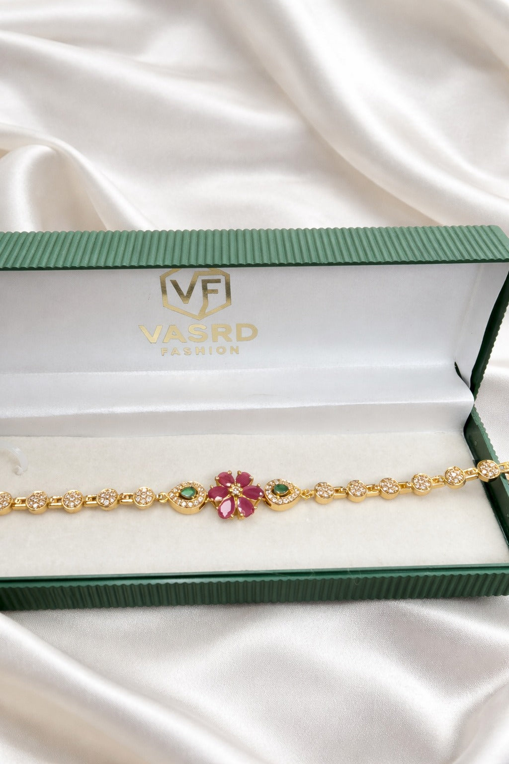 Ruby Flower Luxe Bracelet