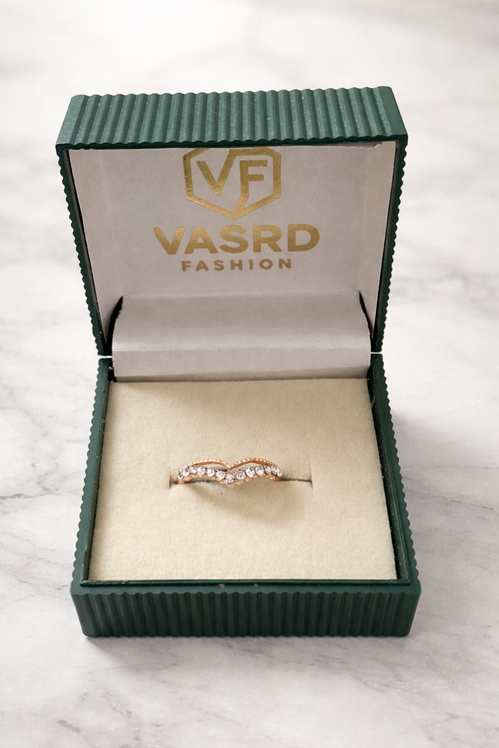 Rose Gold Spark Curve Ring