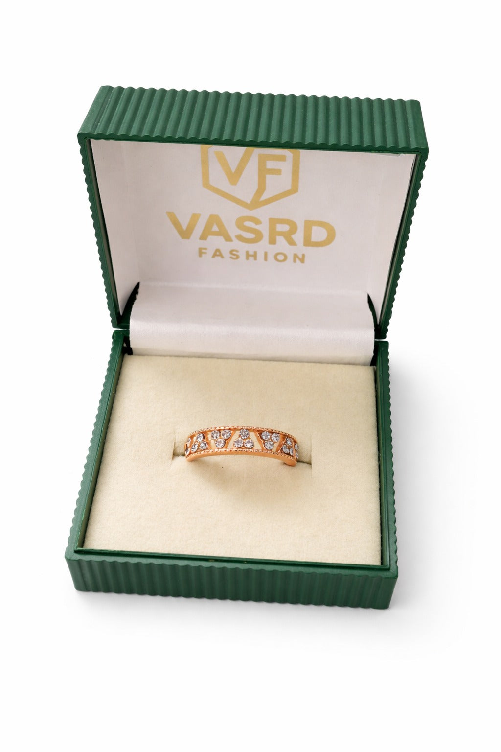 VASRD Stylish Heart Motif Crystal Band Ring
