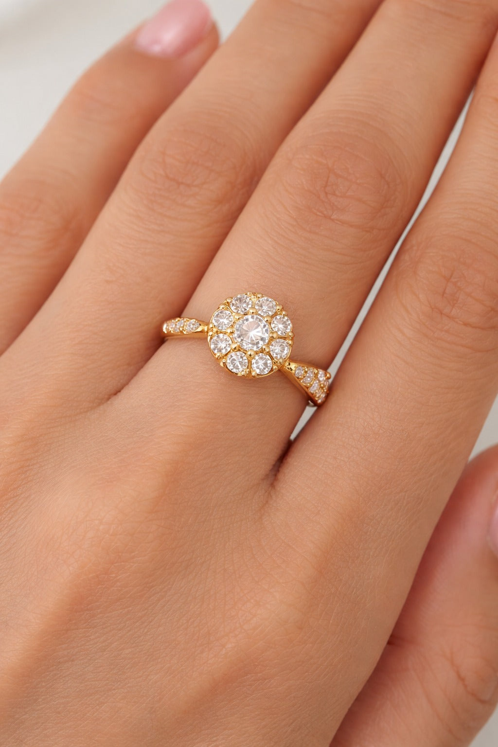 Crown Petal Diamond Ring