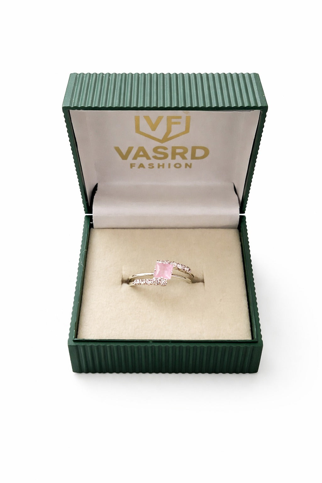VASRD Minimalist Pink Stone Designer Ring